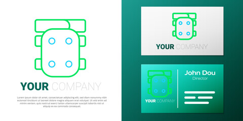 Line Knee pads icon isolated on white background. Extreme sport. Skateboarding, bicycle, roller skating protective gear. Colorful outline concept. Vector