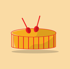  Flat Vector Drum with Sticks