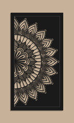 Vector Laser cut panel, seamless mandala pattern for decorative panel. Image suitable for engraving. seamless cut mandala decorative pattern template