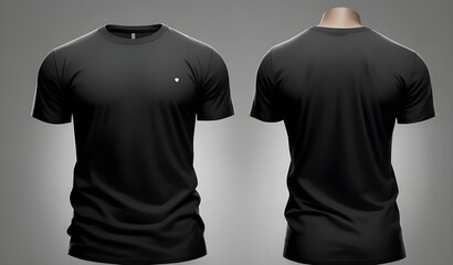 Set of t shirt design with back view t shirt background. Black t shirt design