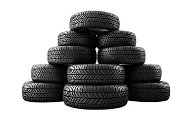 Fototapeta na wymiar Dark Rubber Tire Isolated on a Transparent Background PNG. Generative AI