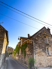 Antique building view in Samois, France