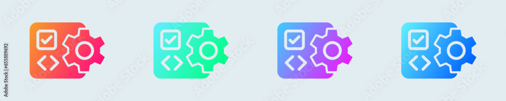 Poster software solid icon in gradient colors. application signs vector illustration.