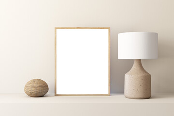 8 x 10 frame mockup in boho style with decors