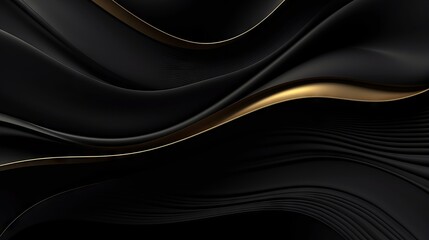 Abstract illustration of luxurious black lines on a gradient background with golden accents