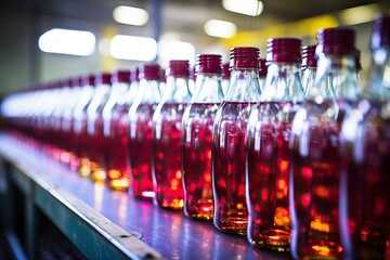 Sparkling Water Bottling Conveyor - Close-up