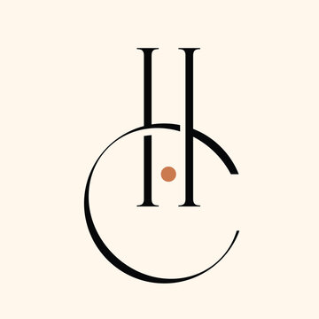HC letter logo design on luxury background
