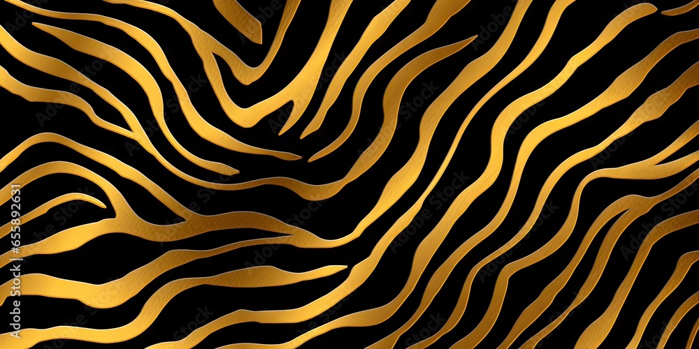 Aufkleber gold zebra print background generative ai