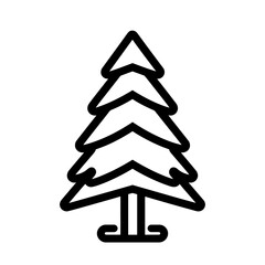 Christmas tree icon.Black outline christmas tree icon. Holiday icon