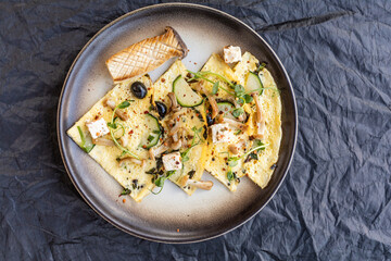 omelet with herbs and mushroom 