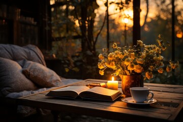 Capture the essence of a perfect moment with this cozy photo of a steaming cup of coffee next to an engrossing book. Ideal for cafes, bookstores, and lifestyle blogs.