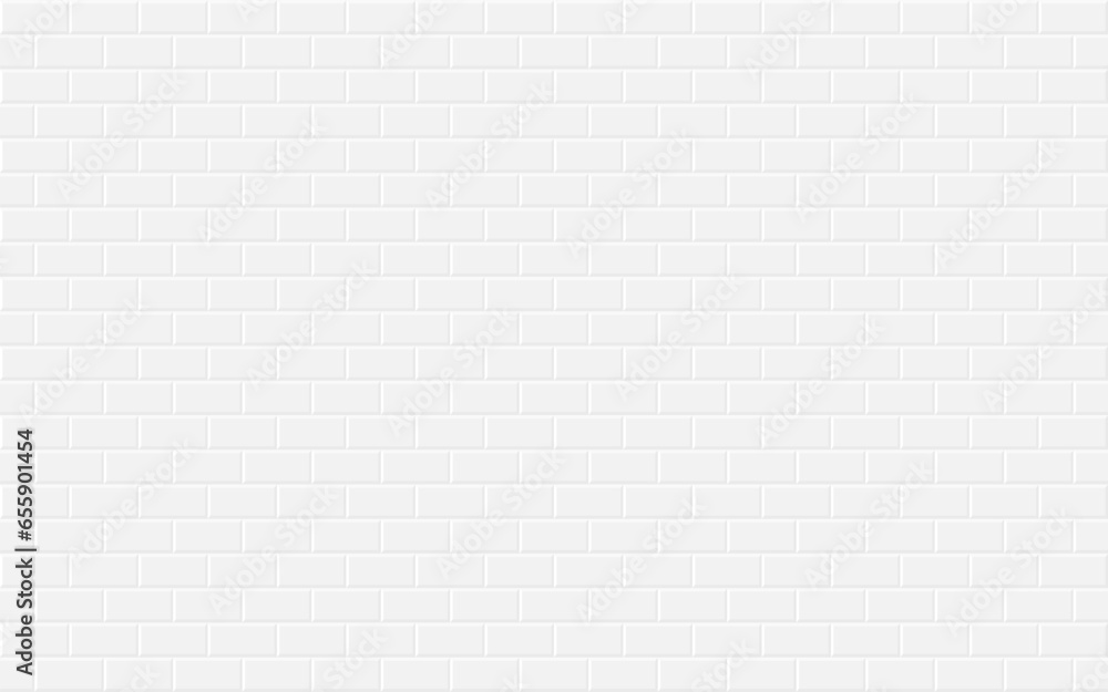 Wall mural White brick wall background. Abstract seamless pattern. Vector illustration 