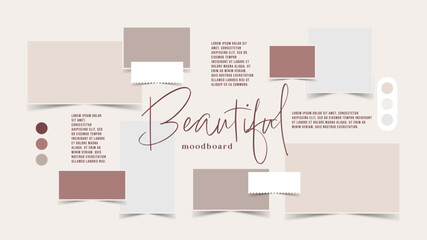 Vector photo collage template moodboard pictures grids vector illustration	
