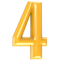 Number Gold 3D Render