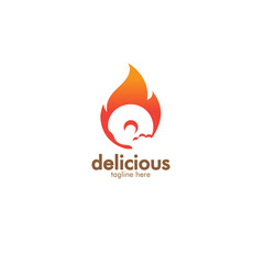 Obraz premium design logo donuts with fire element vector illustration