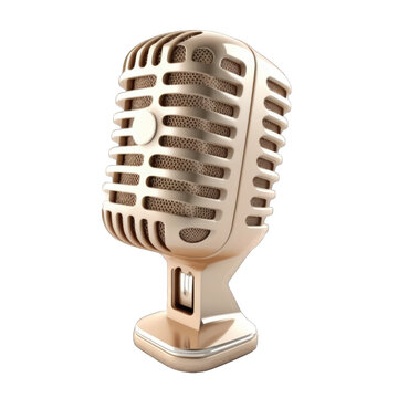 Microphone 3D, transparent background, isolate die cut png file