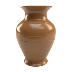 Vase brown color - transparent background isolate die cut 