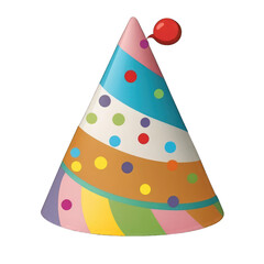 Party hat cartoon, transparent background, isolate die cut png file