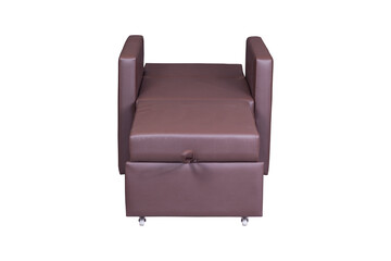 Isolated Black Leather and Fabric Office Armchair