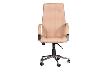 Fototapeta premium Isolated Black Leather and Fabric Office Armchair