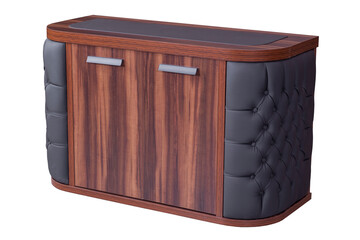 Modern designer chair on white background.