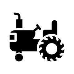 tractor glyph icon illustration vector graphic. Simple element illustration vector graphic, suitable for app, websites, and presentations isolated on white background