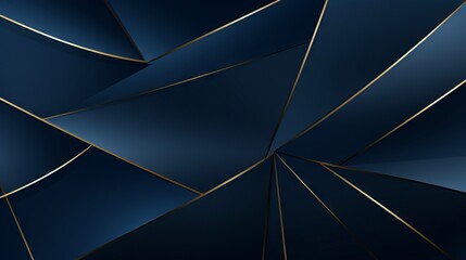 Golden Polygonal Pattern on Dark Blue Background - Abstract Vector Artwork for Poster, Cover,...