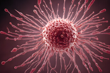 3d Rendering of Corona Virus In red artery Microbiology Virology Concept idea 