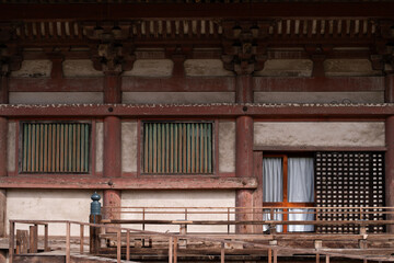 Japanese old style building wall