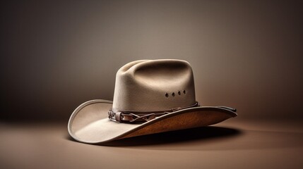Stetson cowboy hat photographed in a studio against a.Generative AI
