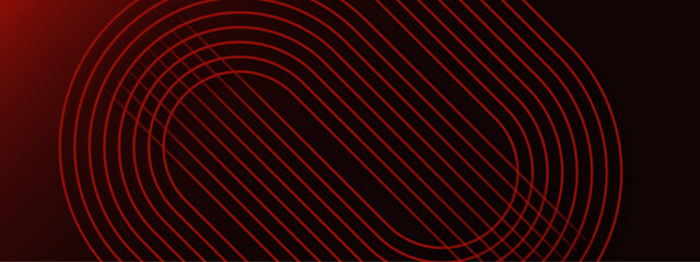 Abstract futuristic background with Glowing red circle lines. Swirl circular lines design element with Round movement. Modern shiny red geometric pattern for Technology concept. Vector illustration