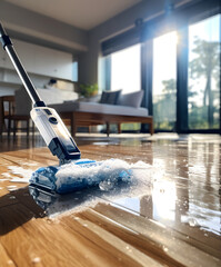 Efficient Mop Cleaning Hardwood Floors - 655923023