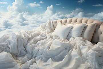 silk bed linen and the most delicate pillows and blankets, soft as feathers and light as clouds in the sky. Luxury bedding. 