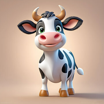cow cartoon isolated on white
