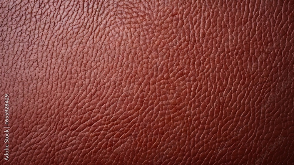 Poster a close up of a red leather textured background or texture. generative ai