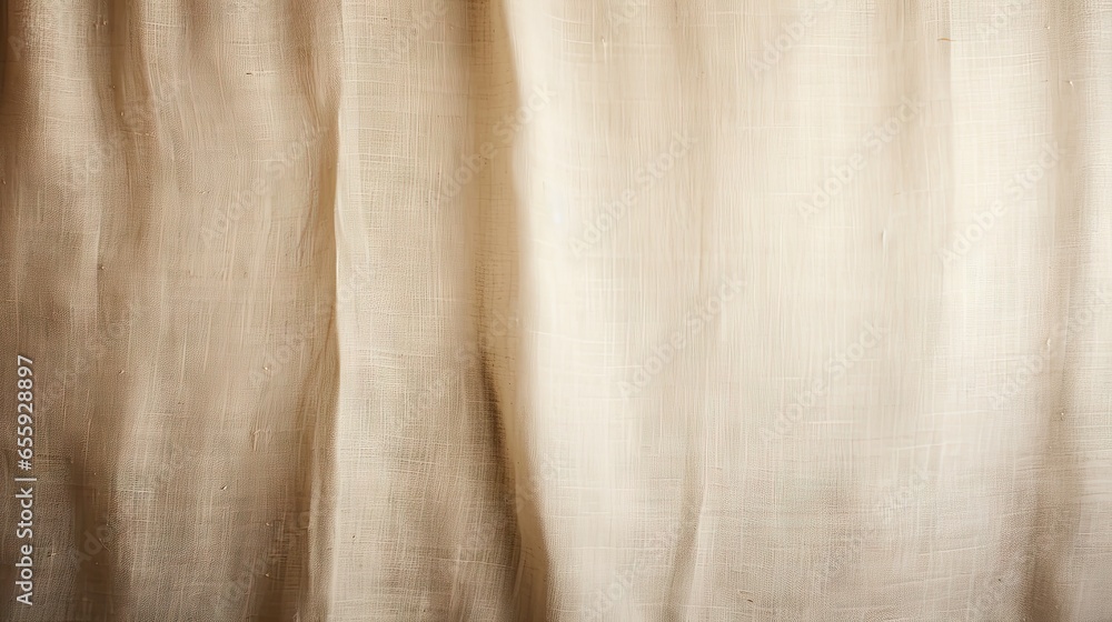 Poster a close up of a white curtain with a black cat on it. generative ai