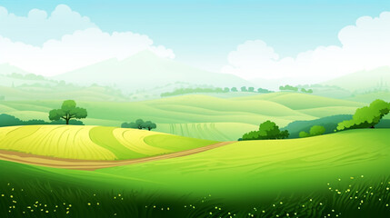 Fototapeta premium summer background mountains field