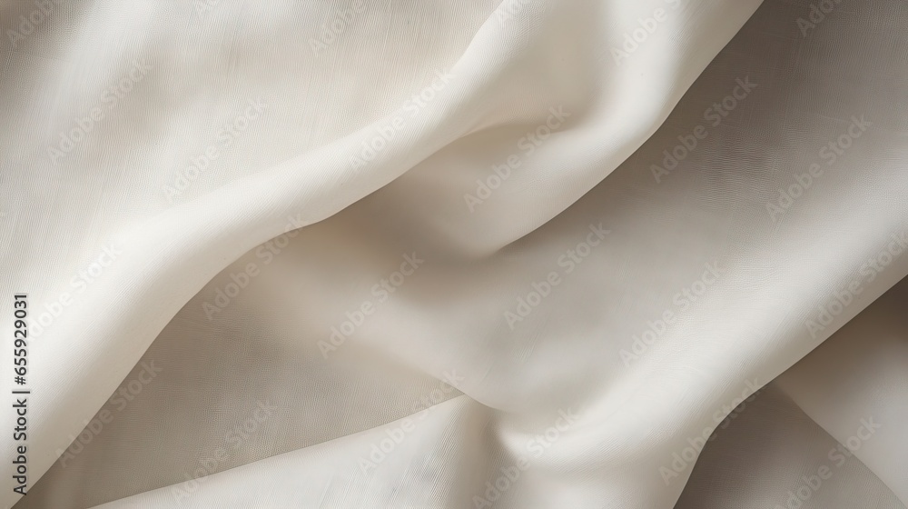 Poster a close up view of a white fabric with a wavy pattern. generative ai