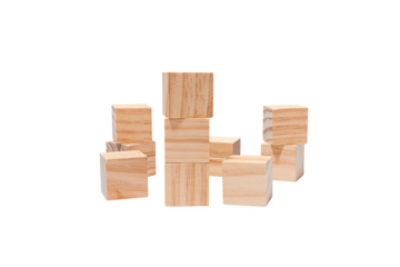 Toy blocks,  wooden game cube, wooden geometric shapes cube for conceptual design. Education game. isolated on a white background.PNG	