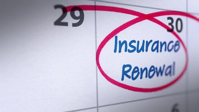 Animated Insurance Renewal Reminder in Calendar
