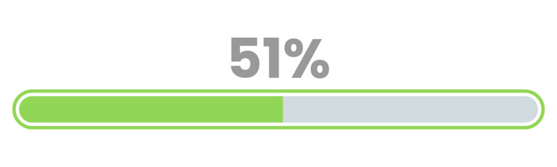 51% Loading. 51% progress bar Infographics vector, 51 Percentage ready to use for web design ux-ui