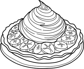 doodle freehand sketch drawing of banana pie.	