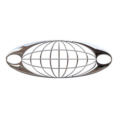 3d liquid chrome abstract geometric shape