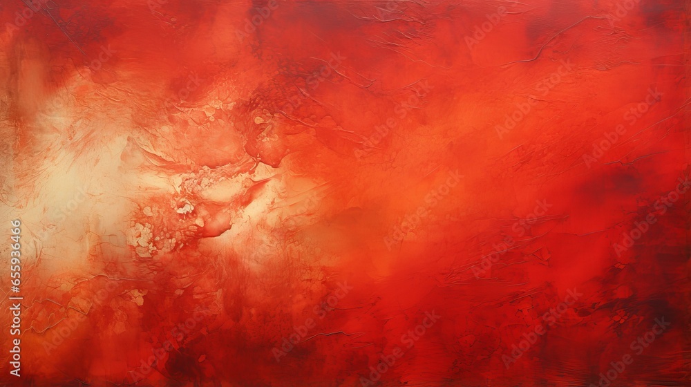 Poster abstract red background with hand painted texture and layers