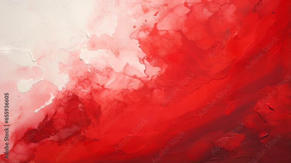 Poster abstract red background with hand painted texture and layers
