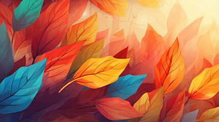 Colorful autumn leaves on a background