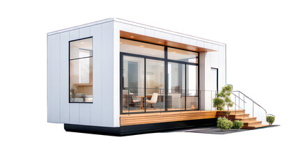 Modern tiny house isolated on white created with Generative AI