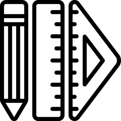 Pencil Ruler And Triangle Icon