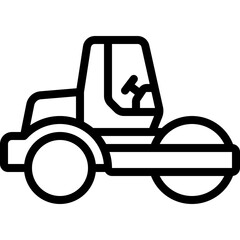 Naklejka premium Road Roller Machine Icon