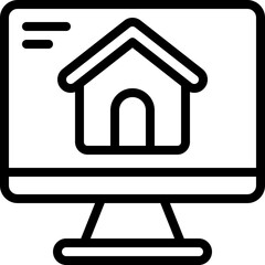 Computer House Design Icon